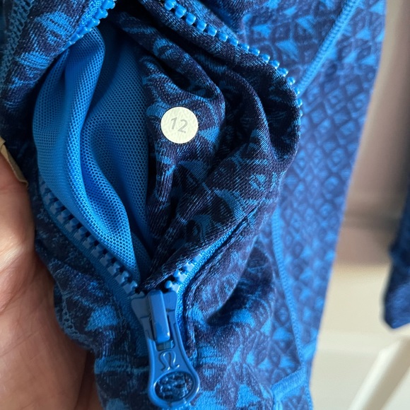 🍒LULULEMON DEFINE Jacket TRIOMETRIC Hero Lakeside Blue sz 12  - VHTF PATTERN!! - Picture 5 of 6